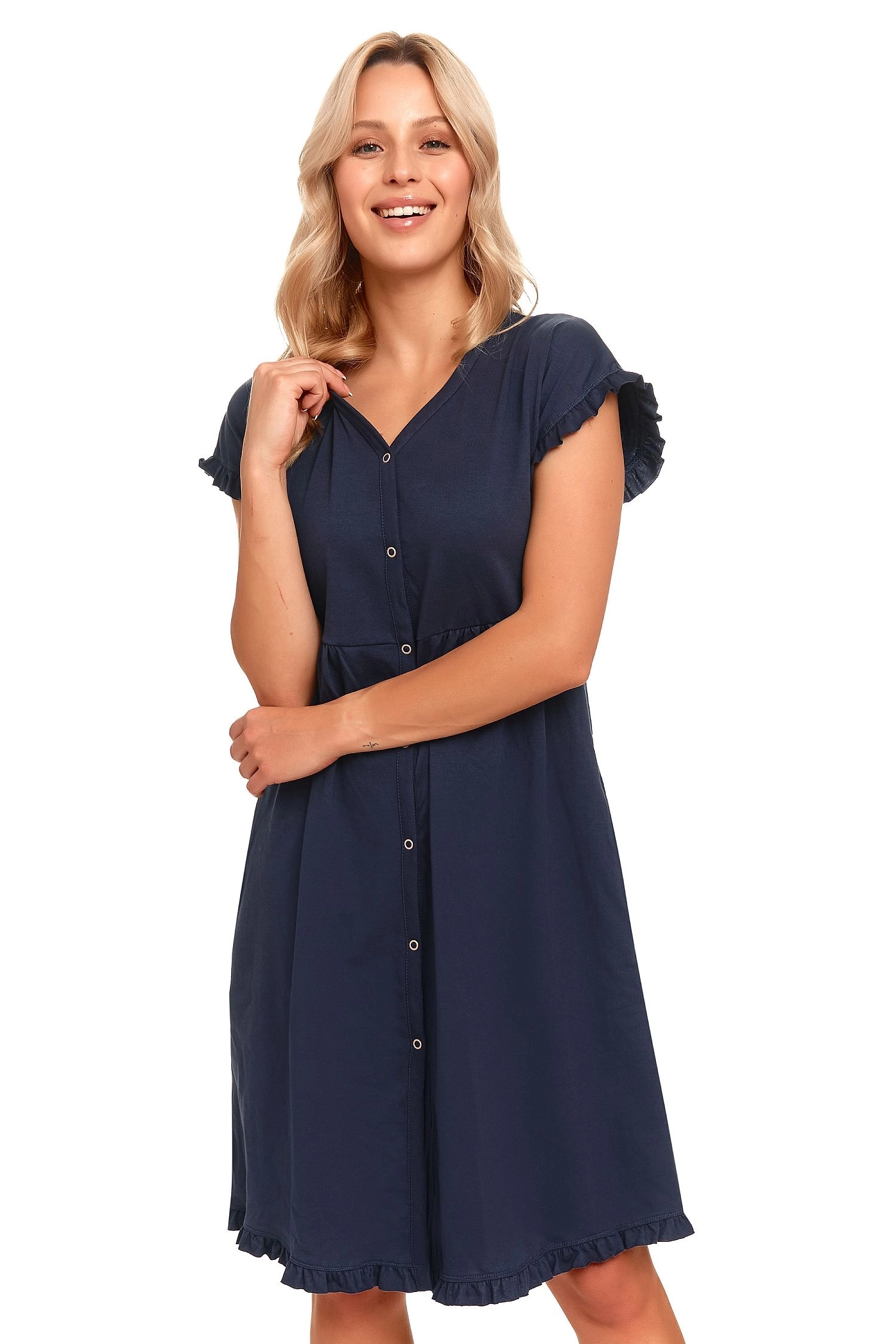 Dámska tehotenská košeľa 9600 blue