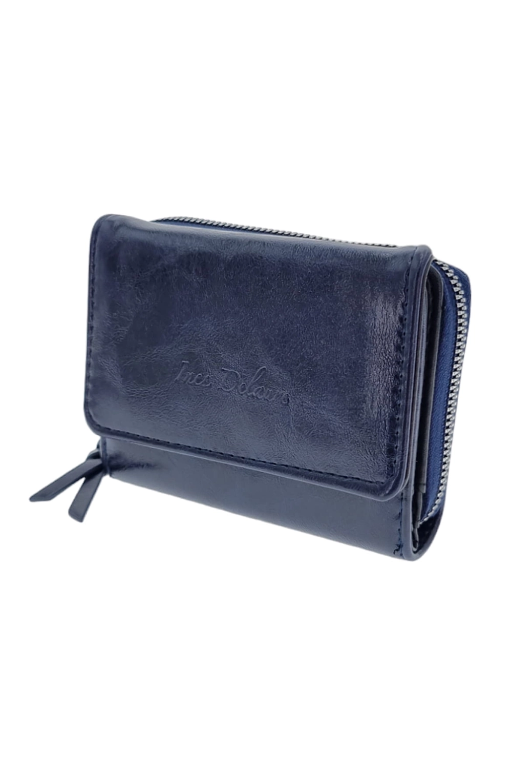 Moderná tmavomodrá dámska peňaženka 7UOGD