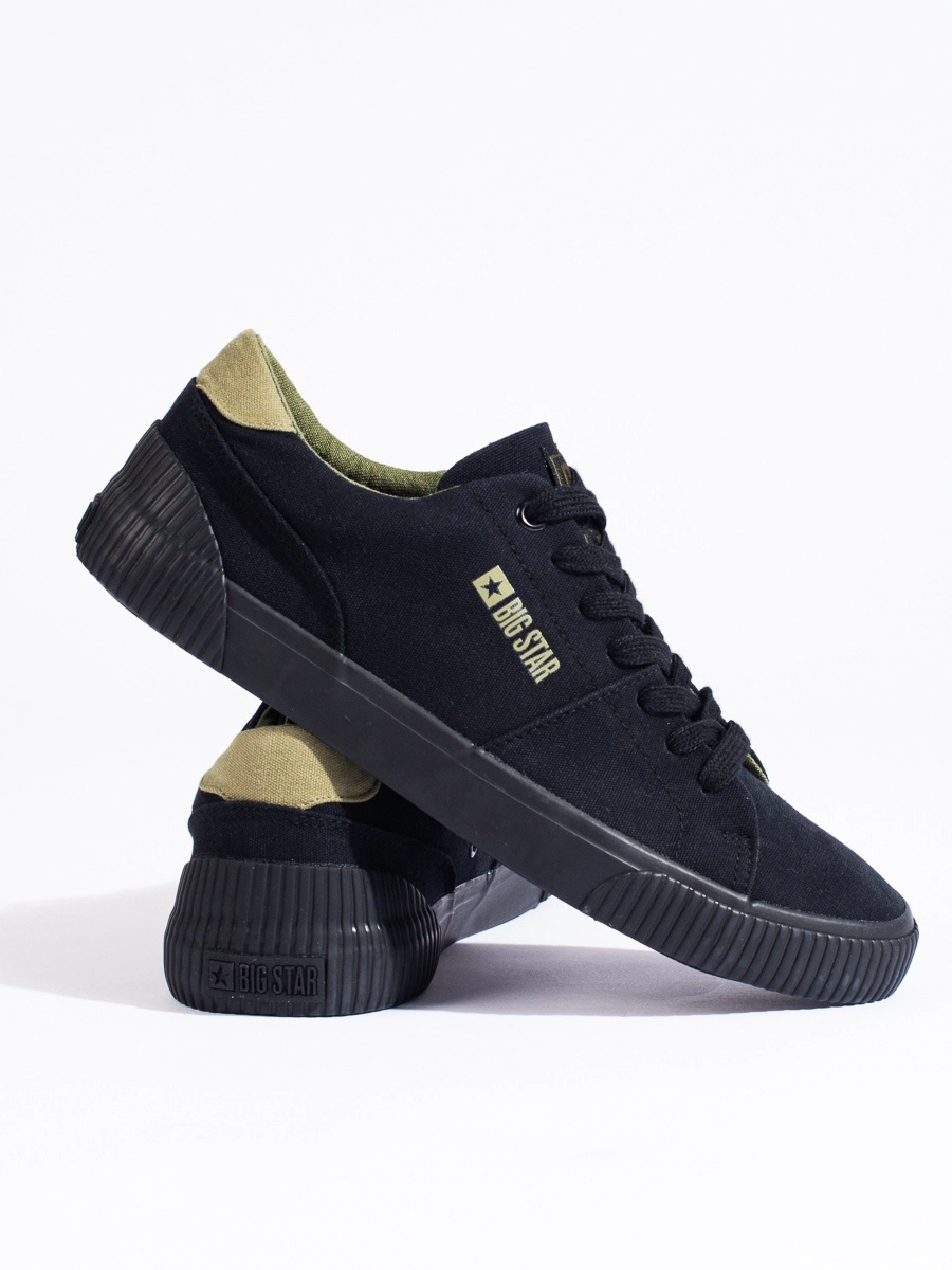 Moderné pánske čierne tenisky bez podpätku