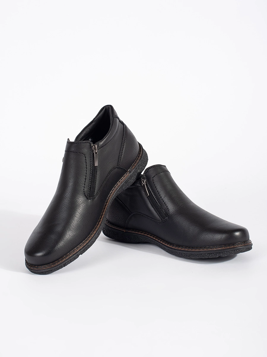 Módne čierne pánske členkové topánky