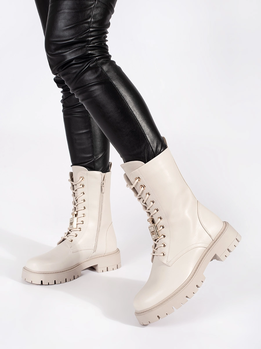 Módne svetlo béžové dámske platformové pracovisko