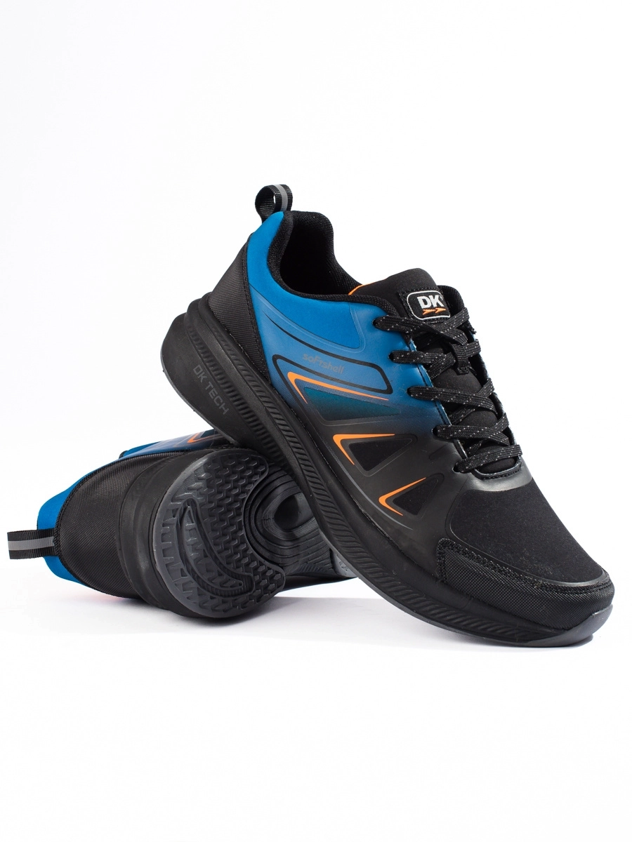 Originálne modré pánske čierne tenisky bez podpätku