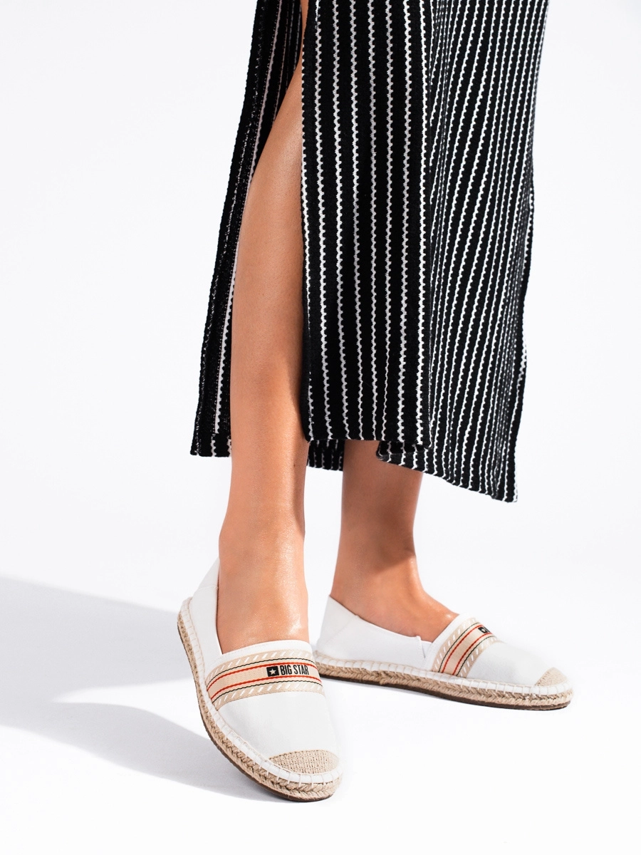 Pekné biele dámske espadrilky bez podpätku