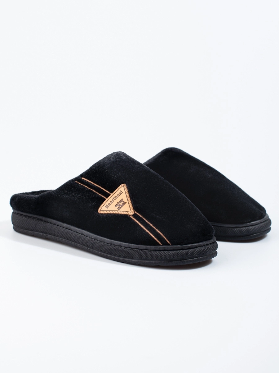 Značkové pánske čierne papuče bez podpätku